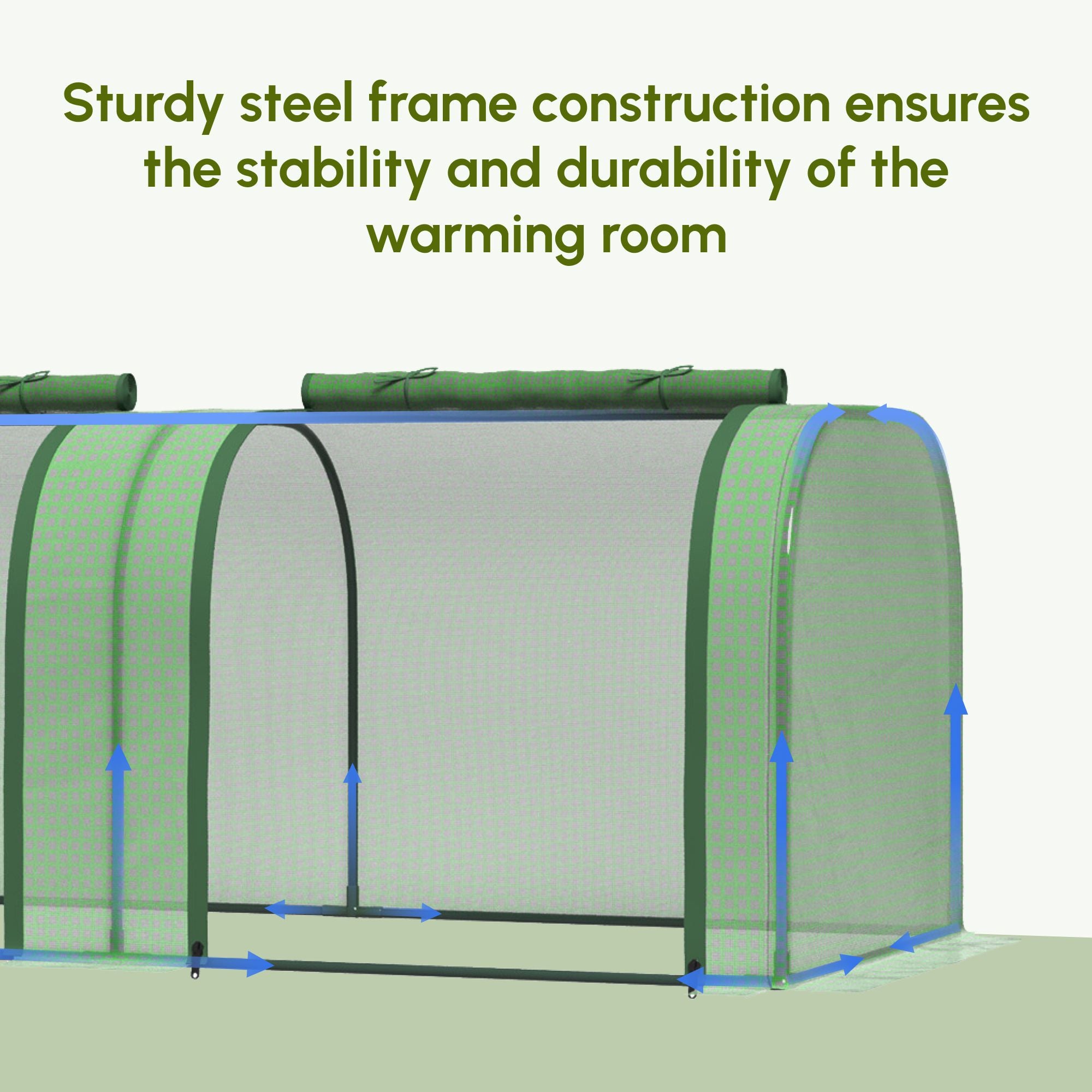 Outsunny 9.7 x 3 x 2.5 ft Portable Tunnel Greenhouse with 3 Doors