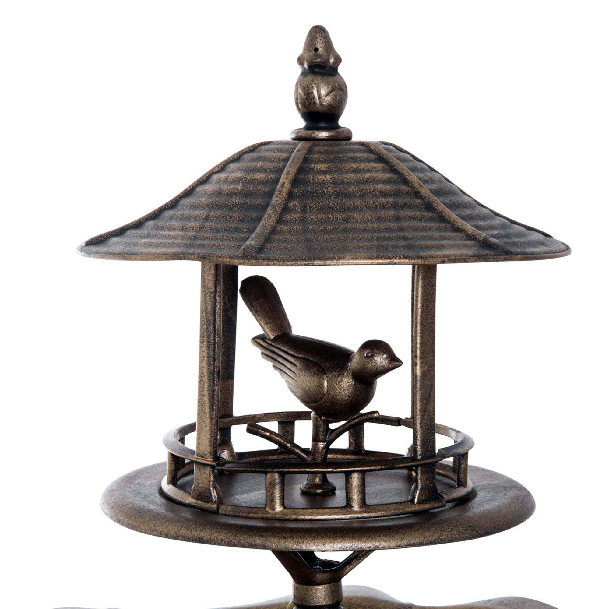 Outsunny 3-in-1 Pedestal Bird Bath with Feeder and Planter, Bronze