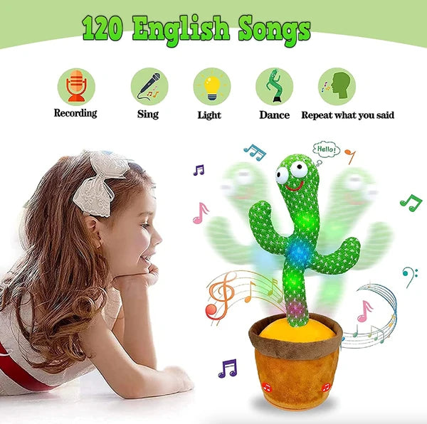 Dancing Talking Cactus Plush Toy with Recording and Music Playback - product view 6