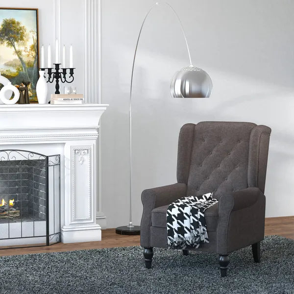 HOMCOM Dark Brown Button-Tufted Accent Chair with Round Armrests, Wood Legs for Living Room - product image 11