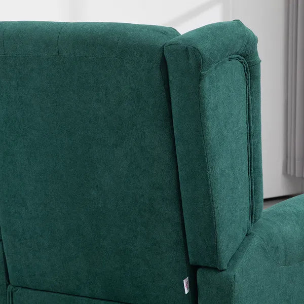 HOMCOM Dark Green High Wingback Lounge Chair, Button-Tufted with Round Armrests, Wood Legs for Living Room - product image 8