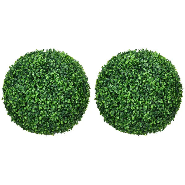 HOMCOM Decorative Artificial Trees 2 Pack 15.75 Inch Faux Boxwood Topiary Ball for Indoor Outdoor Home Decor - product image 11