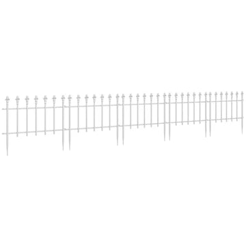 Outsunny Decorative Garden Border Panels 5 Pack Flower Bed Edging White Yard Fencing - product image 1