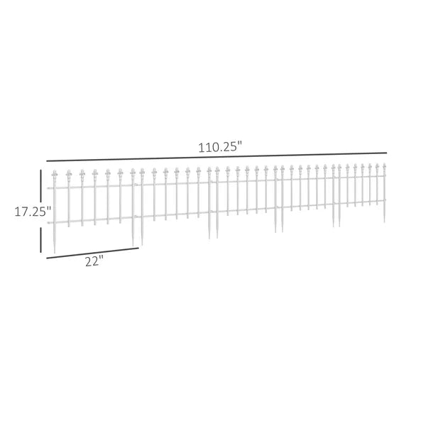 Outsunny Decorative Garden Border Panels 5 Pack Flower Bed Edging White Yard Fencing - product image 3