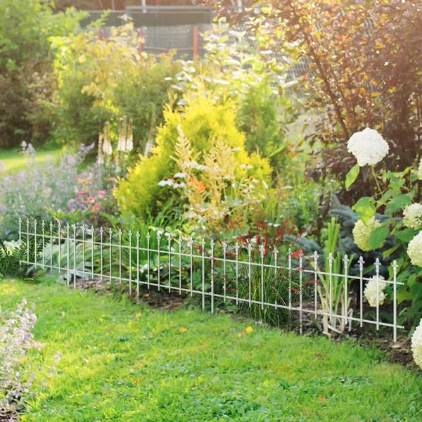 Outsunny Decorative Garden Border Panels 5 Pack Flower Bed Edging White Yard Fencing - product image 2