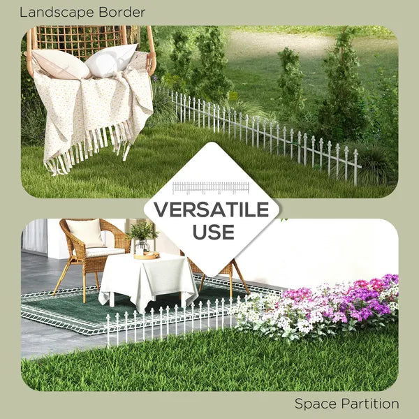 Outsunny Decorative Garden Border Panels 5 Pack Flower Bed Edging White Yard Fencing - product image 7