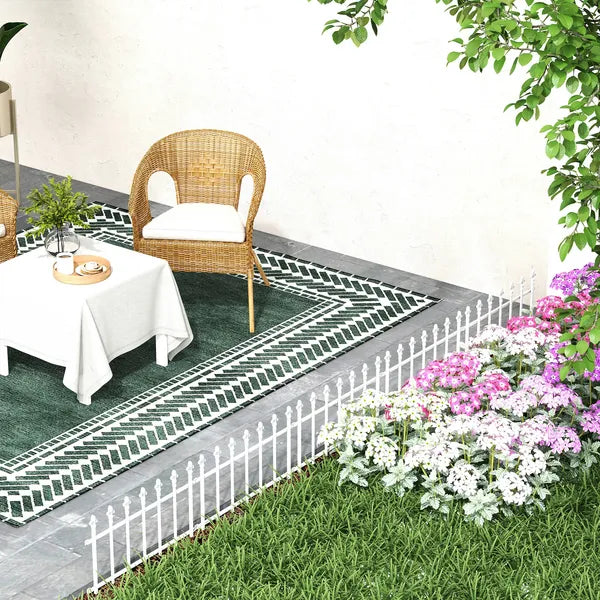 Outsunny Decorative Garden Border Panels 5 Pack Flower Bed Edging White Yard Fencing - product image 8