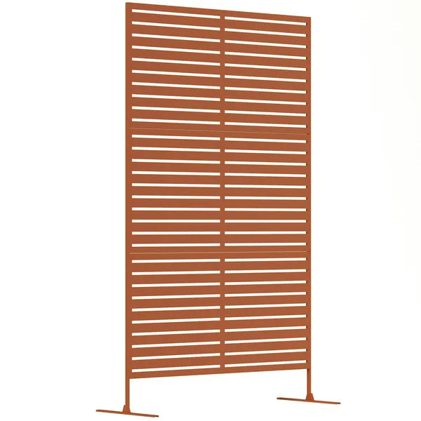 Outsunny Decorative Privacy Fence Screen, Metal Outdoor Privacy Screen Climbing Plant Trellis with Stand, 78" H x 48" W, Brown - product image 11