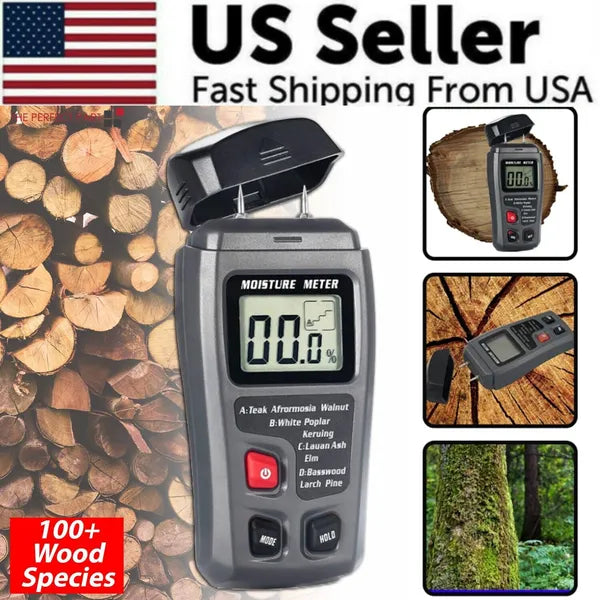 Digital Wood Moisture Meter 0-99.9 Percent for Lumber Firewood and Paper