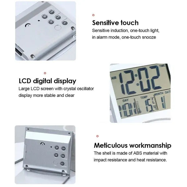 Foldable Digital Travel Alarm Clock with Temperature Display - product view 5