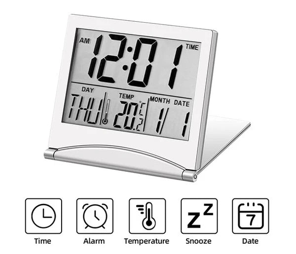 Foldable Digital Travel Alarm Clock with Temperature Display - product view 13