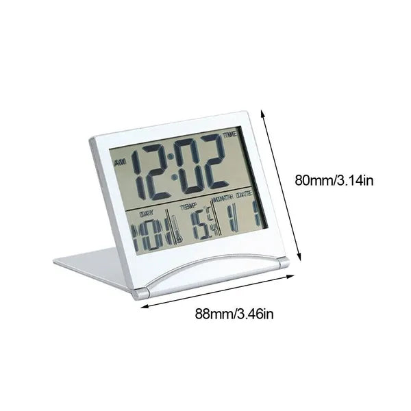 Foldable Digital Travel Alarm Clock with Temperature Display - product view 8