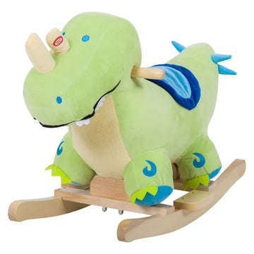 Dinosaur Rocking Horse, Plush, Realistic Sounds, Green, Adventure and Fun Ride-On Toy for Kids - product image 1
