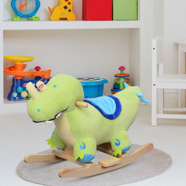Dinosaur Rocking Horse, Plush, Realistic Sounds, Green, Adventure and Fun Ride-On Toy for Kids - product image 2