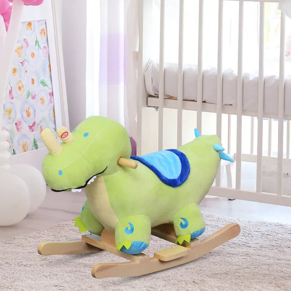 Dinosaur Rocking Horse, Plush, Realistic Sounds, Green, Adventure and Fun Ride-On Toy for Kids - product image 9
