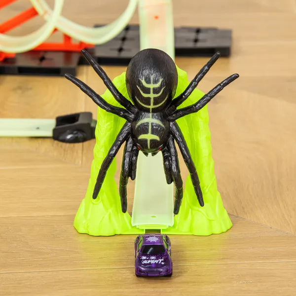 DIY Criss-Cross Track Set with Luminous Effect, Spider Model Pull-back Car, for Ages 3-6, Green, Red - product image 7