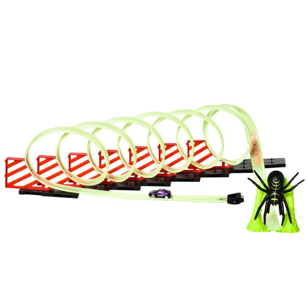 DIY Criss-Cross Track Set with Luminous Effect, Spider Model Pull-back Car, for Ages 3-6, Green, Red - product image 11