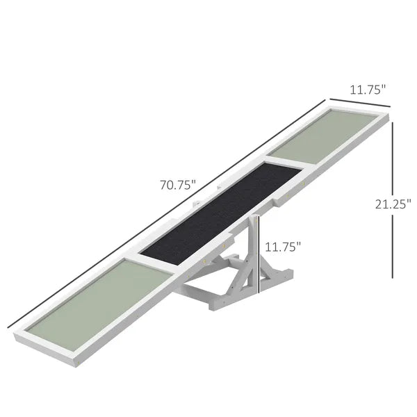 Dog Agility Equipment Wooden Seesaw White for Training and Exercise - product image 3