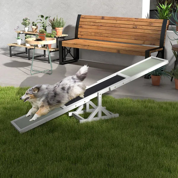 Dog Agility Equipment Wooden Seesaw White for Training and Exercise - product image 10