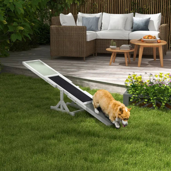 Dog Agility Equipment Wooden Seesaw White for Training and Exercise - product image 2