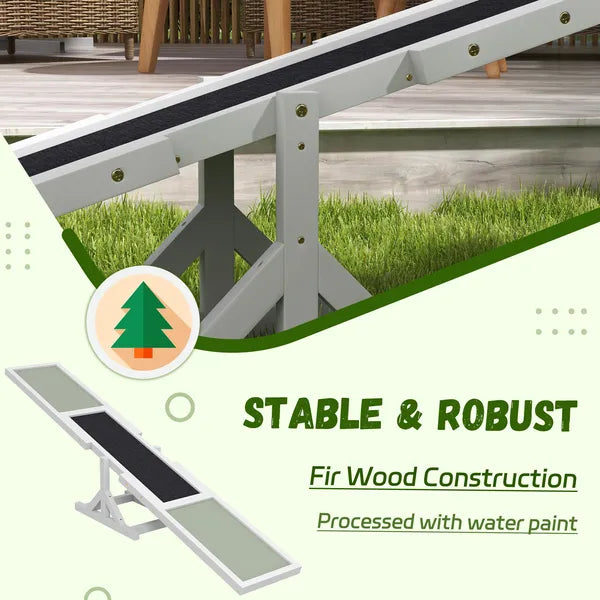 Dog Agility Equipment Wooden Seesaw White for Training and Exercise - product image 4