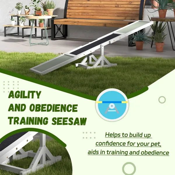 Dog Agility Equipment Wooden Seesaw White for Training and Exercise - product image 7