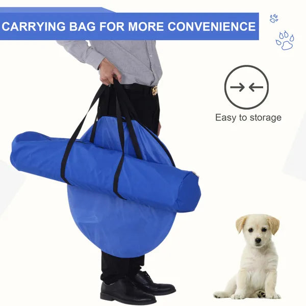 PawHut Dog Agility Tools 4PCS Set PE Jumps Stop Box Outdoor Training Equipment Blue Yellow - product image 7