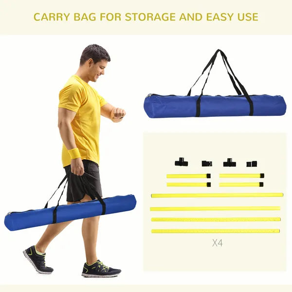 Dog Agility Training 4 Piece Set with Adjustable Height Jump Bars Carry Bag Yellow - product image 6