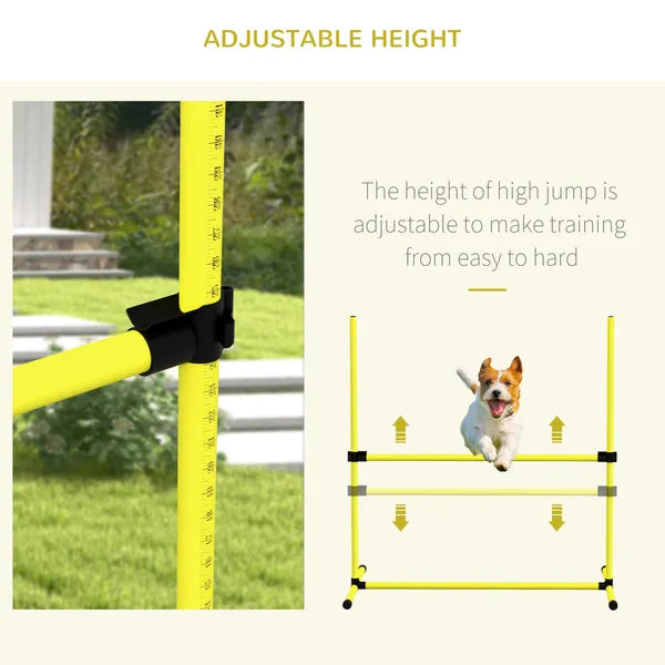 Dog Agility Training 4 Piece Set with Adjustable Height Jump Bars Carry Bag Yellow - product image 4