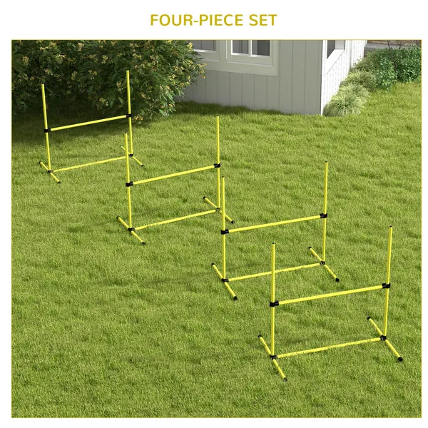 Dog Agility Training 4 Piece Set with Adjustable Height Jump Bars Carry Bag Yellow - product image 5