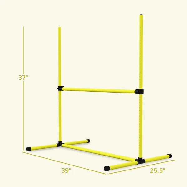 Dog Agility Training 4 Piece Set with Adjustable Height Jump Bars Carry Bag Yellow - product image 3