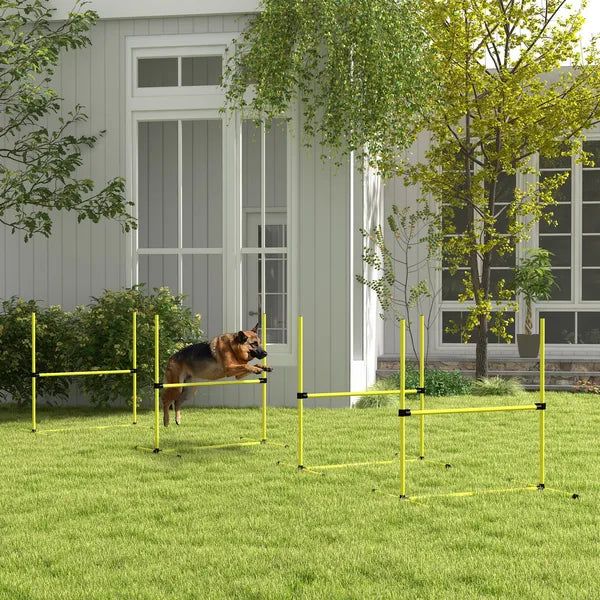 Dog Agility Training 4 Piece Set with Adjustable Height Jump Bars Carry Bag Yellow - product image 10