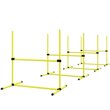 Dog Agility Training 4 Piece Set with Adjustable Height Jump Bars Carry Bag Yellow - product image 1