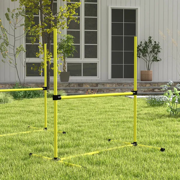 Dog Agility Training 4 Piece Set with Adjustable Height Jump Bars Carry Bag Yellow - product image 9