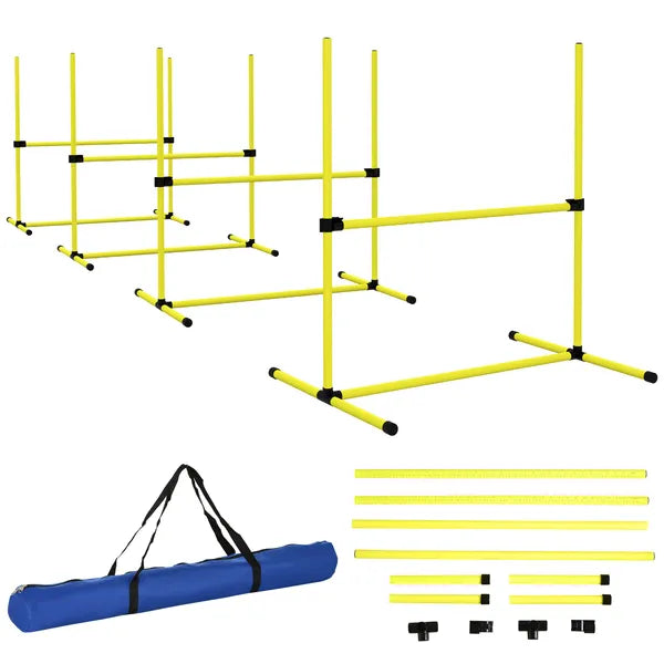 Dog Agility Training 4 Piece Set with Adjustable Height Jump Bars Carry Bag Yellow - product image 11