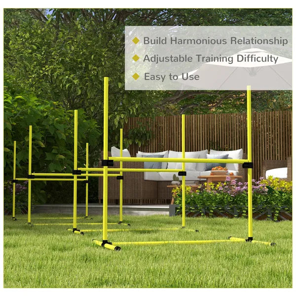 Dog Agility Training 4 Piece Set with Adjustable Height Jump Bars Carry Bag Yellow - product image 7