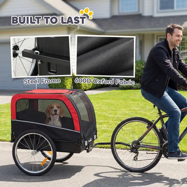 Dog Bike Trailer, Pet Cart Bicycle Carrier with 20" Air Tires, Quick-Release Wheels, Reflectors, Flag - product image 5
