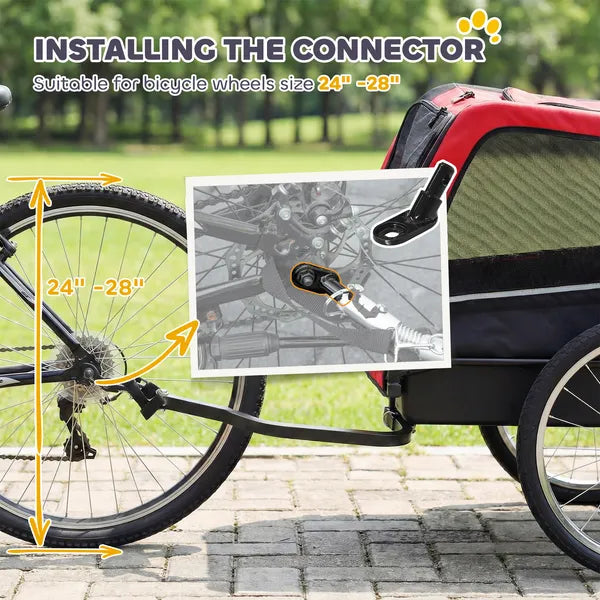 Dog Bike Trailer, Pet Cart Bicycle Carrier with 20" Air Tires, Quick-Release Wheels, Reflectors, Flag - product image 9