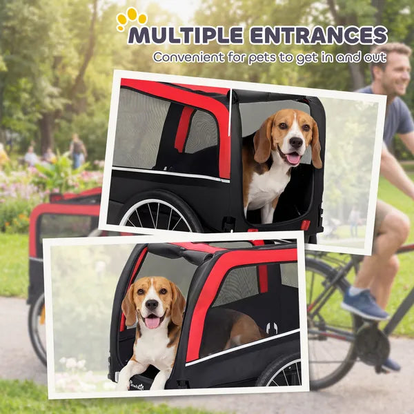 Dog Bike Trailer, Pet Cart Bicycle Carrier with 20" Air Tires, Quick-Release Wheels, Reflectors, Flag - product image 8