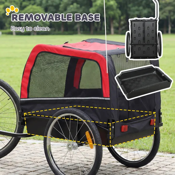 Dog Bike Trailer, Pet Cart Bicycle Carrier with 20" Air Tires, Quick-Release Wheels, Reflectors, Flag - product image 4