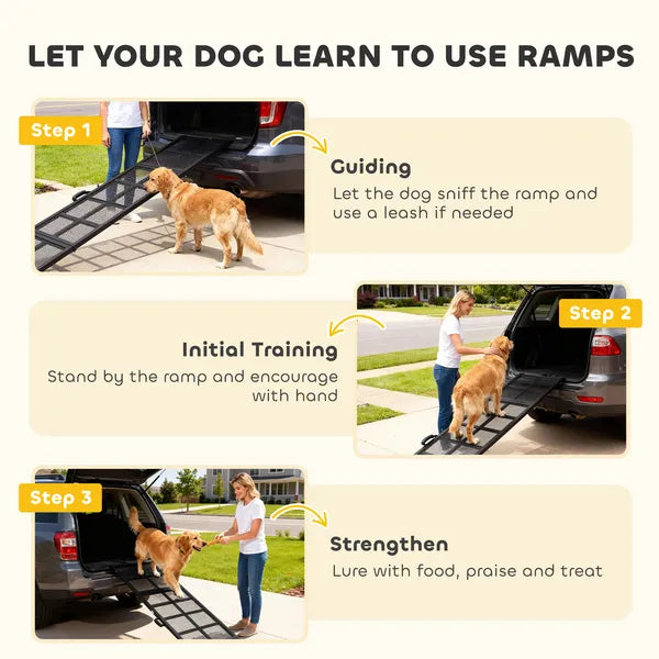 PawHut Dog Car Ramp, 75 Inch x 20 Inch Extra Long and Wide, Non-Slip Surface, Folding Portable Pet Ramp for Large, Small and Senior Dogs - product image 8