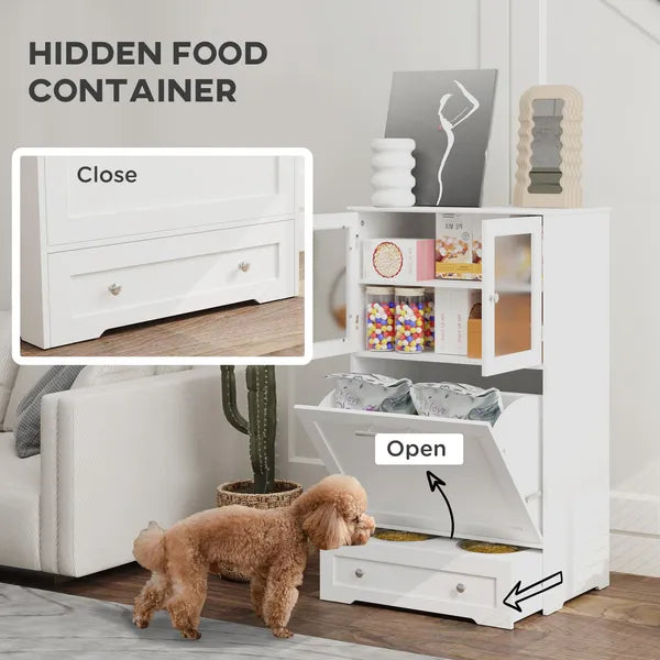Dog Feeding Station with Two Storage Cabinets, 2 Elevated Dog Bowls, Side Hooks, Anti-tip Kit, for Feeding and Watering - product image 4