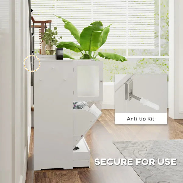 Dog Feeding Station with Two Storage Cabinets, 2 Elevated Dog Bowls, Side Hooks, Anti-tip Kit, for Feeding and Watering - product image 7