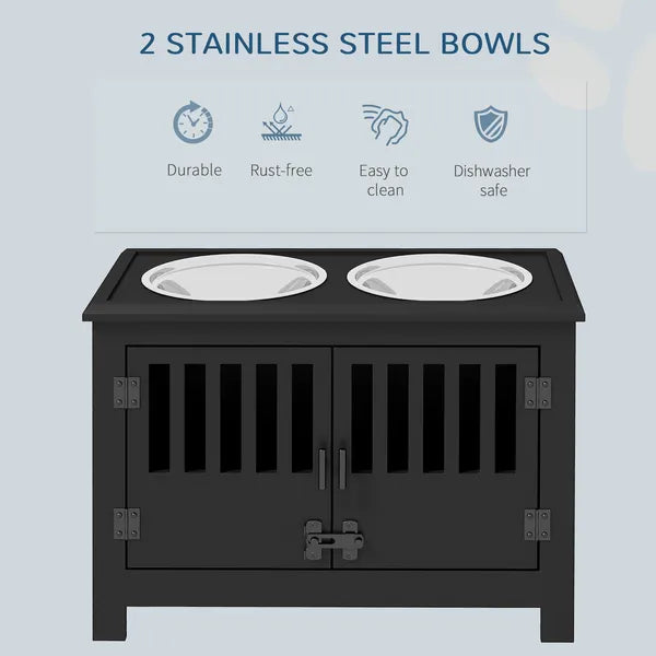 Dog Food Storage Cabinet with Bowls and Dog Feeding Station, Black - product image 4