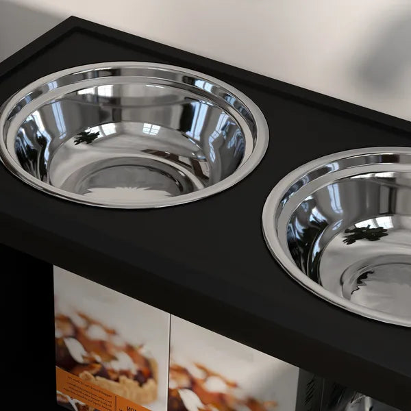 Dog Food Storage Cabinet with Bowls and Dog Feeding Station, Black - product image 9