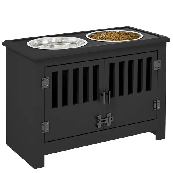 Dog Food Storage Cabinet with Bowls and Dog Feeding Station, Black - product image 11