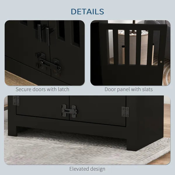 Dog Food Storage Cabinet with Bowls and Dog Feeding Station, Black - product image 6