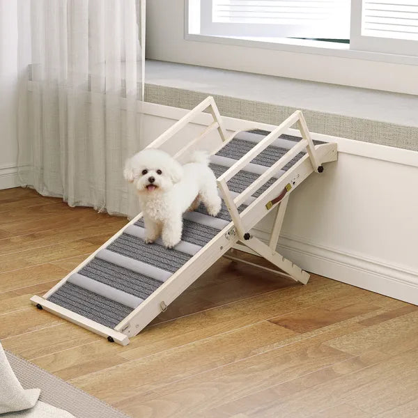 PawHut Dog Ramp, Folding Pet Ramp, 4 Adjustable Height from 15" to 19", Dog Step with Side Rails for Small to Large Pets - product image 10