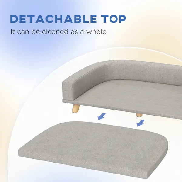 PawHut Dog Sofa Couch Bed with Washable Cushion for Large Dogs, Cats, Gray - product image 5