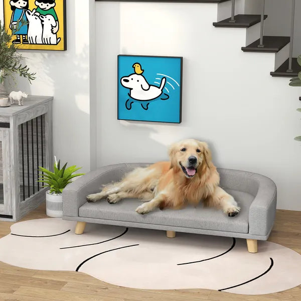 PawHut Dog Sofa Couch Bed with Washable Cushion for Large Dogs, Cats, Gray - product image 10
